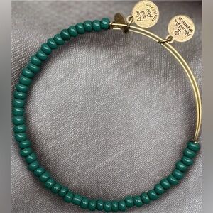 Alex & Ani Green seed bead slider bracelet